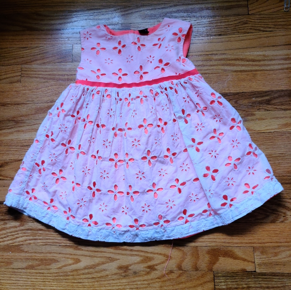 4 for $28 - baby GAP Girls 2T Neon Pink & White Dress with Side Zipper